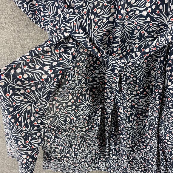 New Sonoma Dress Women Small Black Floral Belted Short Sleeve Open Front Casual - Picture 5 of 11